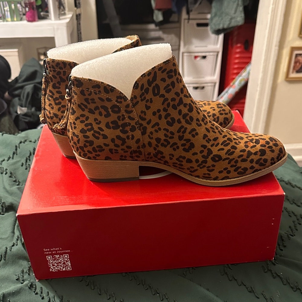Journee Collection Leopard Print Ankle Boots